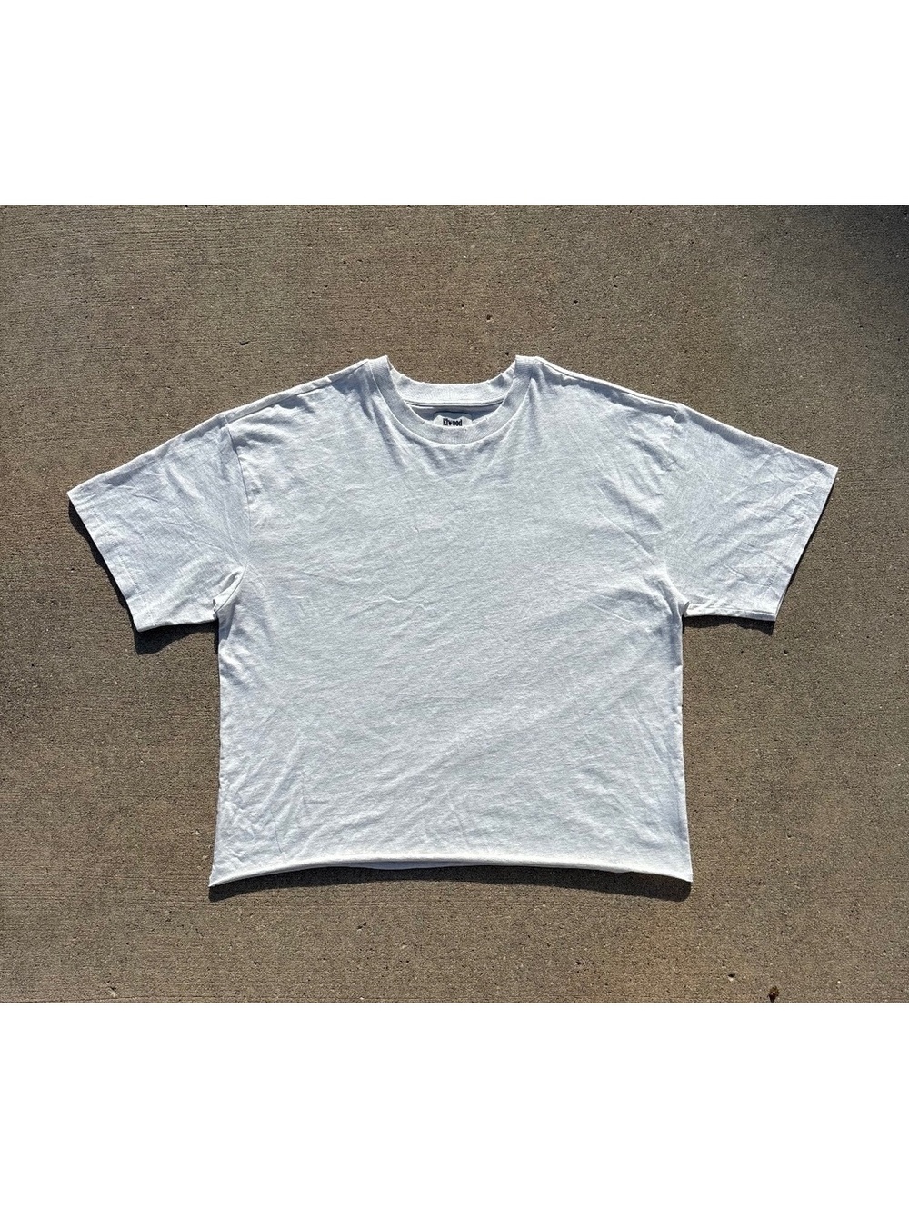 Elwood Ash Grey Oversized Crop Core T-Shirt boxy